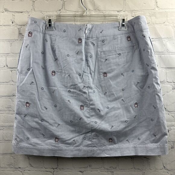 Vineyard Vines Blue Striped "Tee Time" Embroidered Skort, Size 12 - Picture 7 of 9